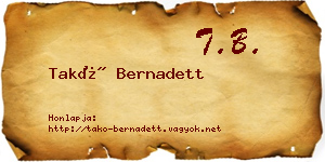 Takó Bernadett névjegykártya